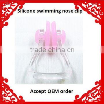 Silicone swimming product/pink swimming nose clip/earplugs adult size