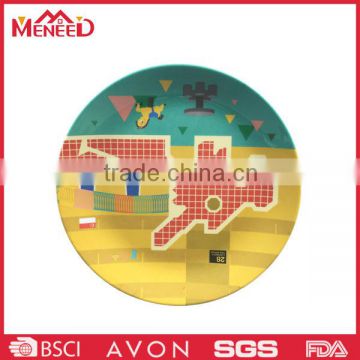 Quality guaranteed full print reusable plastic round plate
