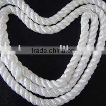 3 strands twist offshore polypropylene rope with braided fork knot