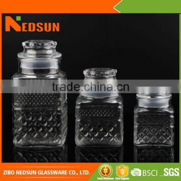 Wholesale customized storage glass jar with lid