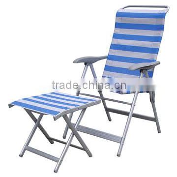 Folding Aluminium Beach chair with footrest L92005-7