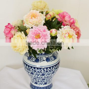 2015 hot sell china foshan artificial handmade single stem peony for table decorative