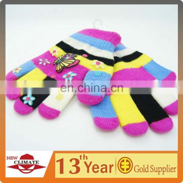 Kid's knit glove cute glove,100% acrylic knitted magic gloves