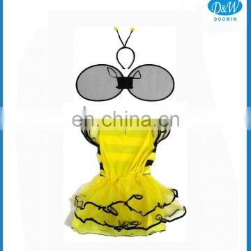 Fancy Child Fairy Bee Tutu Wing Headband Dress Costume Set for Party