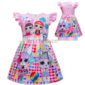 A0111# 2020 New Style Girls Dress Cotton Fashion Summer Print Cartoon Girls Dresses