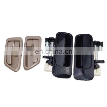 4Pcs Rear Black Outside Tan Inside Door Handle Set for Toyota Camry 69206 AA010