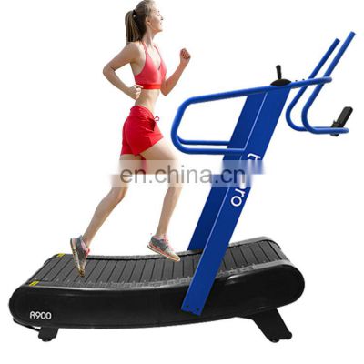 Manual commercial self-powered non-motorized ycurved treadmill gym equipment treadmill slef generating gym use running machine
