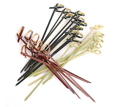 200pc 4inch Twisted Ends Bamboo Skewers Cocktail Picks Bamboo Knot Skewers