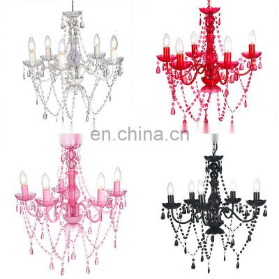 Hanging Light 5 Lights Luster crystal pendant chandelier lamp Chic Style chandelier lamp for living room