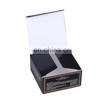 Cutomized printing black fold box for cosmetic no glue makeup set packaging folded box with logo print