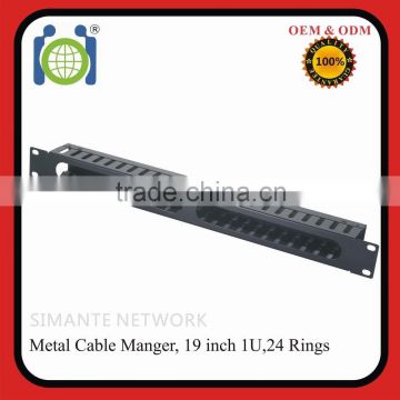 organizer Panel 24 rings metal network cable managerment