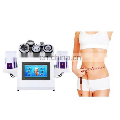 Multifunction 6 in 1 80k ultrasonic cavitation fat slimming machine with vacuum lipo laser therapy