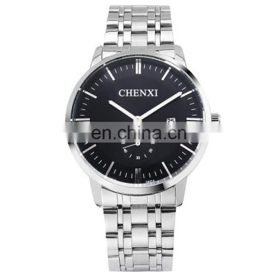 CHENXI 060A Men Quartz Look Silver Date Gold Hand Watches Price China Supplier Watch Stainless Steel