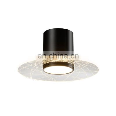 HUAYI Wholesale Aluminum Acrylic Black Color 28w Indoor Living Room Office Modern Led Ceiling Light