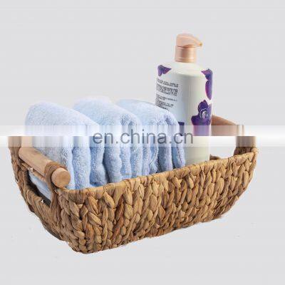 HBK boat shape  water hyacinth Hand-Woven Wicker Storage Baskets for kitchen and bathroom