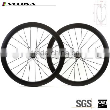 Velosa road bike 50mm asymmetry rims, Toray T700 Carbon Fiber 700C offset disc brake wheels