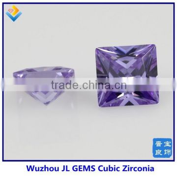 Synthetic Square Lavender Cubic Zirconia Stone For Fashion Jewelry