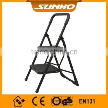 CE approved household steel 2 step fold up ladder