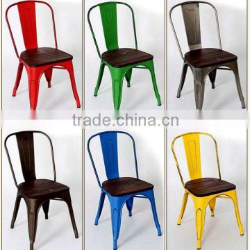 Antique cheap bedroom furniture wooden seat metal chair,HYX-805