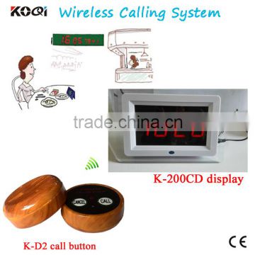 Restaurant waitress service equipment call bell K-D2 with K-200CD display receiver