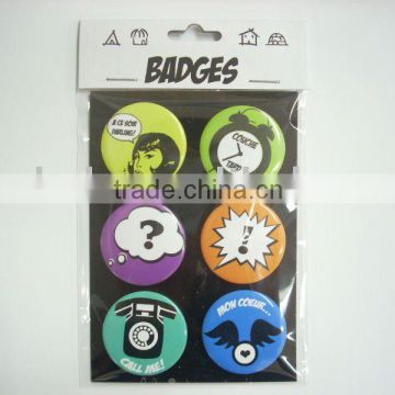 tinplate badge button/custom logo tin badge with cheap price