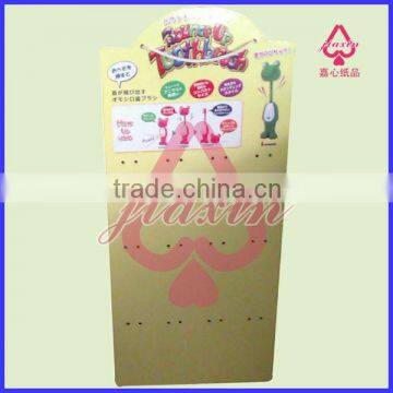 Wall hanging cardboard display/wall paper display with plastic hooks