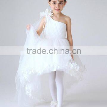 latest design stitching strapless dress for child