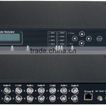 Hotel MPEG-2 AV cvbs audio sd DVBT tv Modulator(8AV in,DVB-T out)