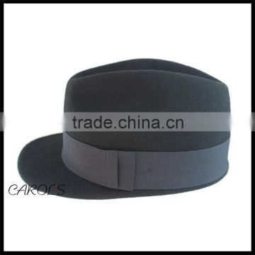 black plain pattern wool felt horse hat wool for men
