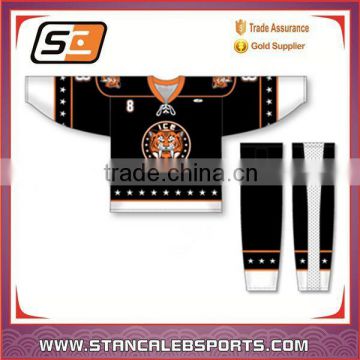 Stan Caleb High quality comfortable hockey jerseys 100% Polyester Embroidery Custom Name/Number New Chicago Hockey Jersey