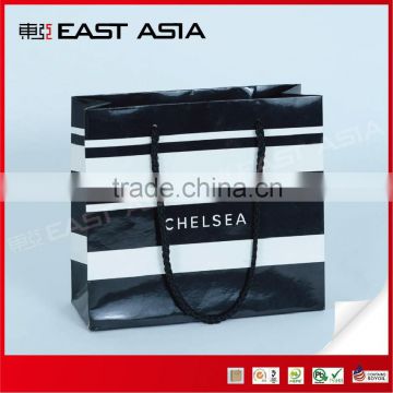 Glossy Laminated Art Paper Bag for Clothes with Braided Handles