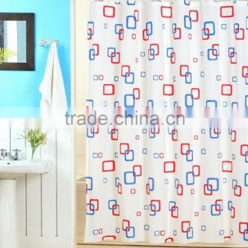 PE SHOWER CURTAIN WITH GEOMETRY DESIGN
