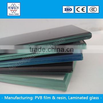 colored Tempered and Laminated glazing for security & safety glass