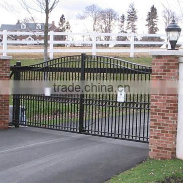 estate gate/ Luxury Stainless Steel Gate Design with Leave Steel Decorating