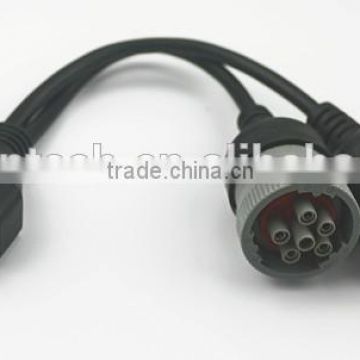Deutsch splitter Y cable, OBD2 16pin Female to 2pcs J1708 6pin cable connector