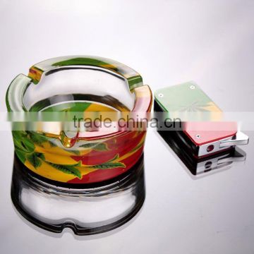 colorful round glass ashtray