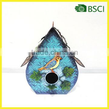 YS14230 metal craft bird house for garden decoration