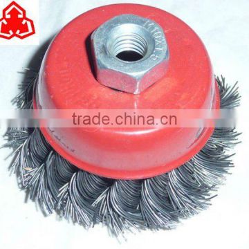 4'' twisted wire wheel, steel wire wheel knotted