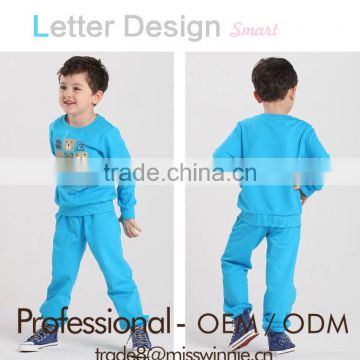 high quality kids cotton hoody jacket and pants set for kids
