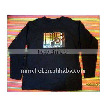 custom flashing light sensitive el t-shirt ( factory price, good quality, fast send)