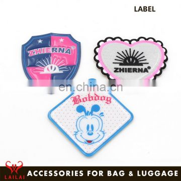 Guangzhou factory high quality custom rubber luggage tag rubber logo patches