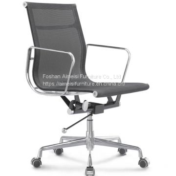 Modern low back mesh fabric office Executive swivel visitor chair with wheels