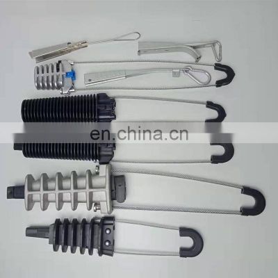 Manufacturer outdoor s hook FTTH Suspension tension fiber optic drop wire stainless steel fitting clamp