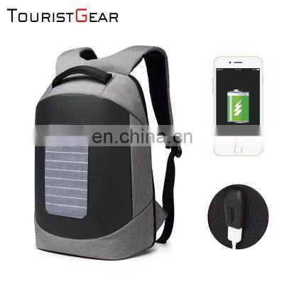 Business usb solar laptop Multifunction waterproof backpack bag with solar charger