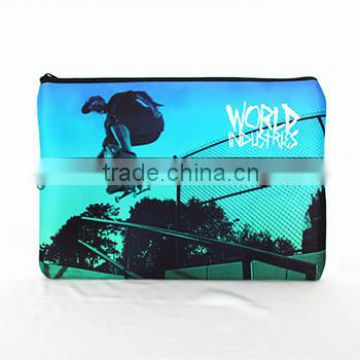 2014 new design. pencil bag with two zipper, neoprene two-layer large capacity
