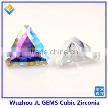 Synthetic AB Color Triangle Shape CZ Gemstone With High Quality
