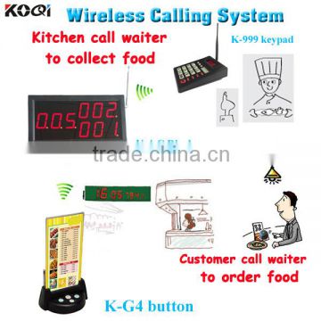 Kitchen Equipment Wireless Waiter Service System Chef Used K-4-C+K-999+K-G4