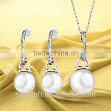 Platinum plated earrings pearl jewelry