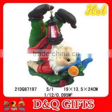 Gnome figurine with solar lamp