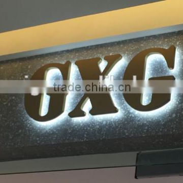 3D outdoor signage stainless steel led halo lit letter signage